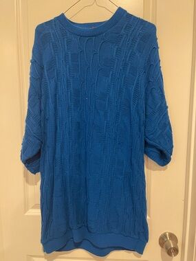 Authentic COOGI Electric Blue Cable Knit Sweater